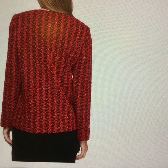 Alfred Dunner - Red Sparkle Bouche Jacket - Picture 2 of 8
